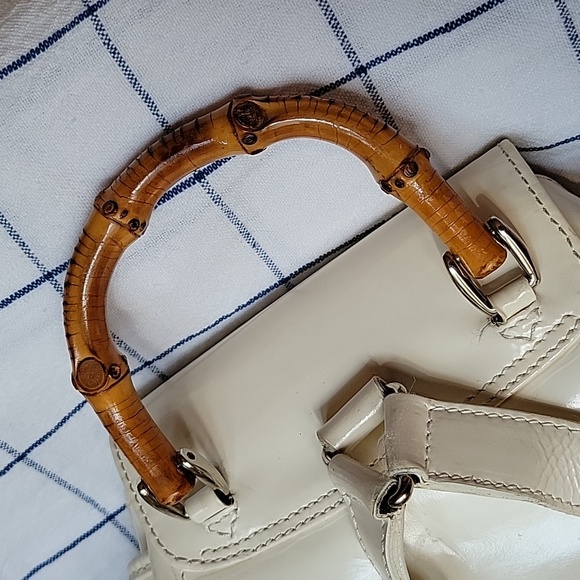 Gucci Bamboo white leather backpack - Picture 9 of 11